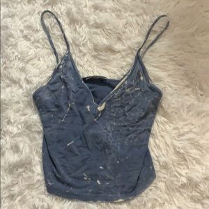 Brandy Melville blue paint splatter tank top